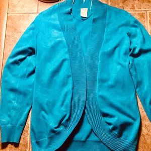 COPY - Faded Glory teal long sleeve sweater (M)
